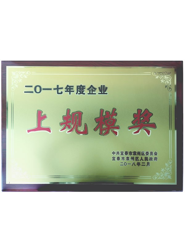 2017年度企业上规模奖