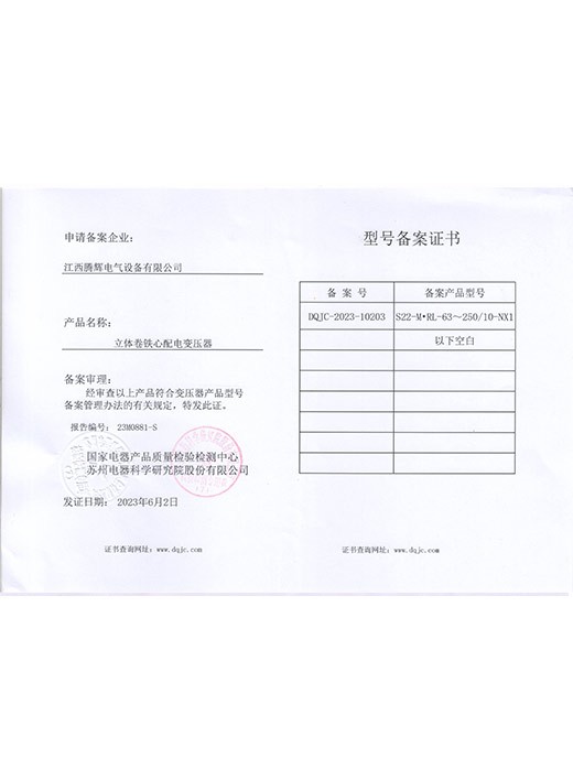 S22-M.RL-63-250-NX1备案证书